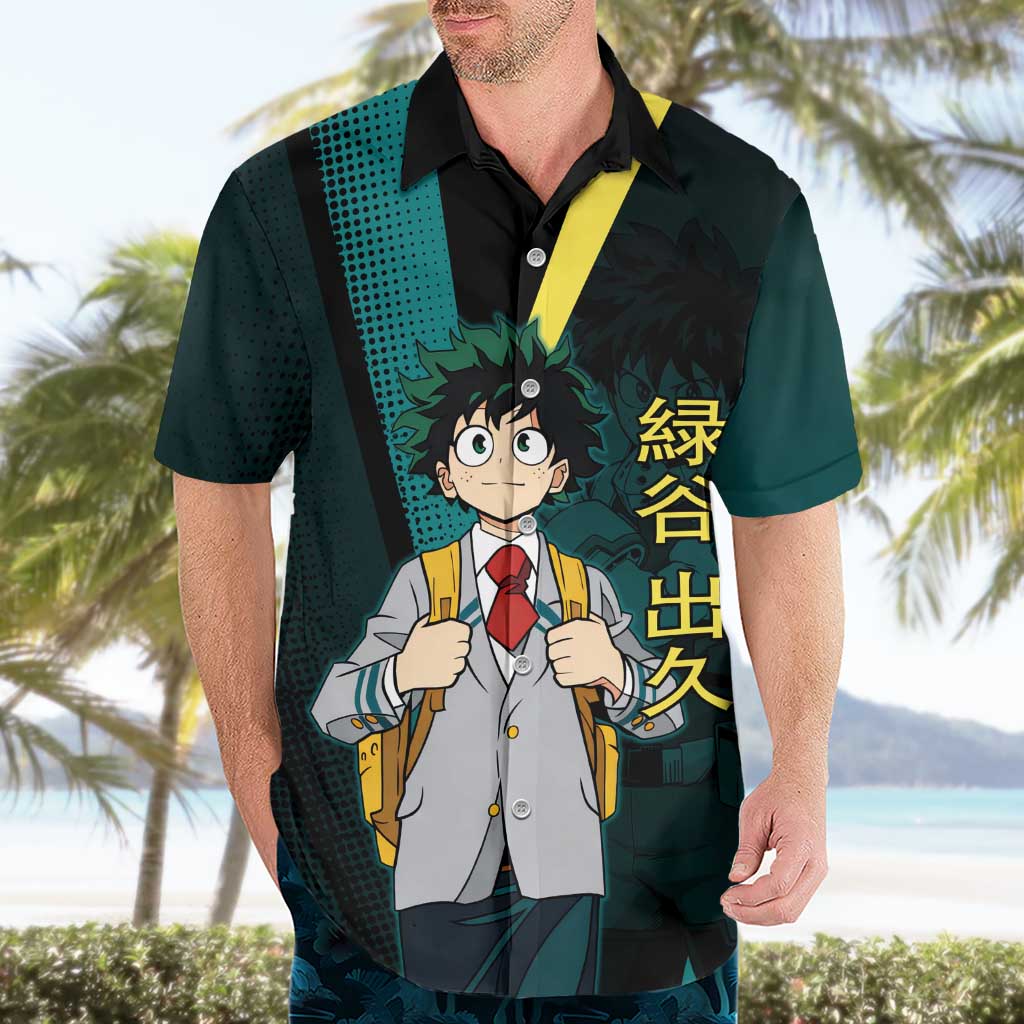 Izuku Midoriya Transformation Hawaiian Shirt Japanese Comic Book Style
