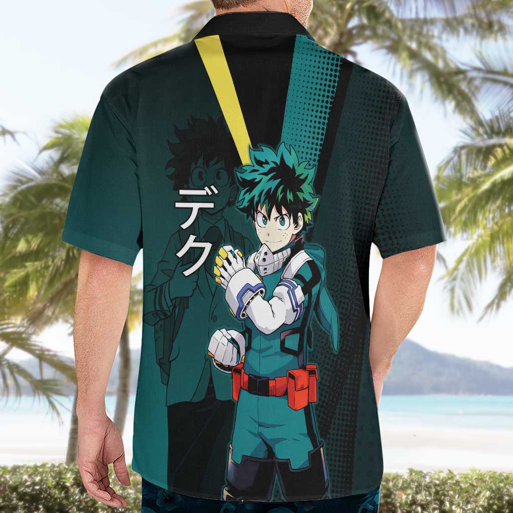 Izuku Midoriya Transformation Hawaiian Shirt Japanese Comic Book Style