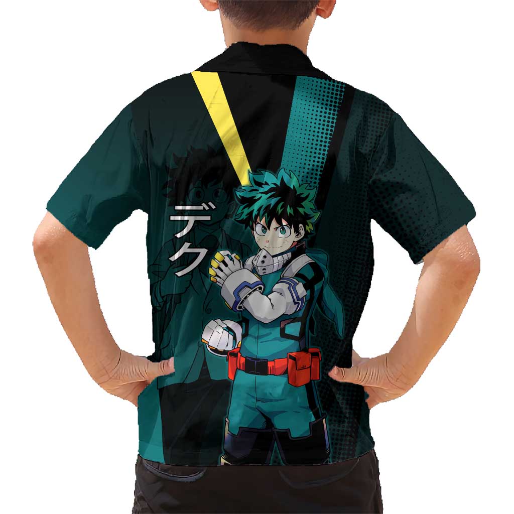 Izuku Midoriya Transformation Hawaiian Shirt Japanese Comic Book Style
