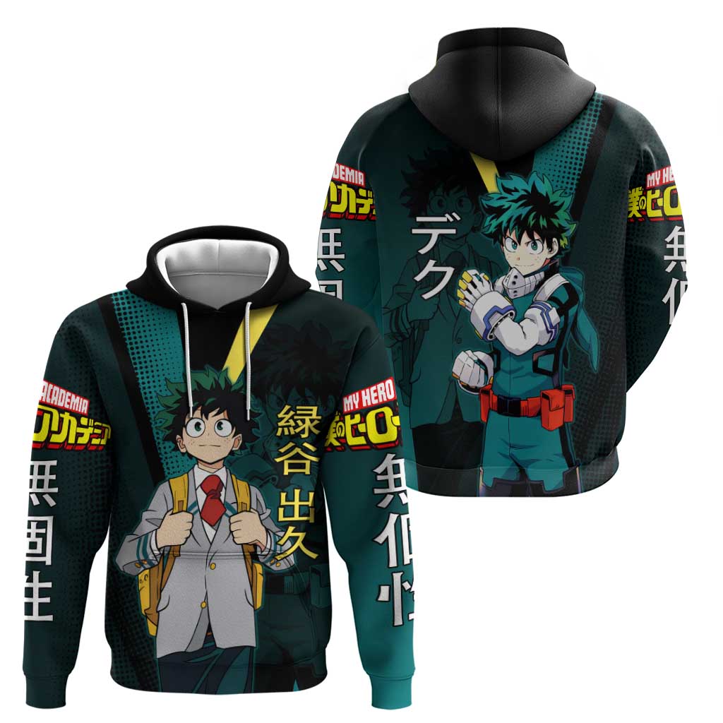 Izuku Midoriya Transformation Hoodie Japanese Comic Book Style