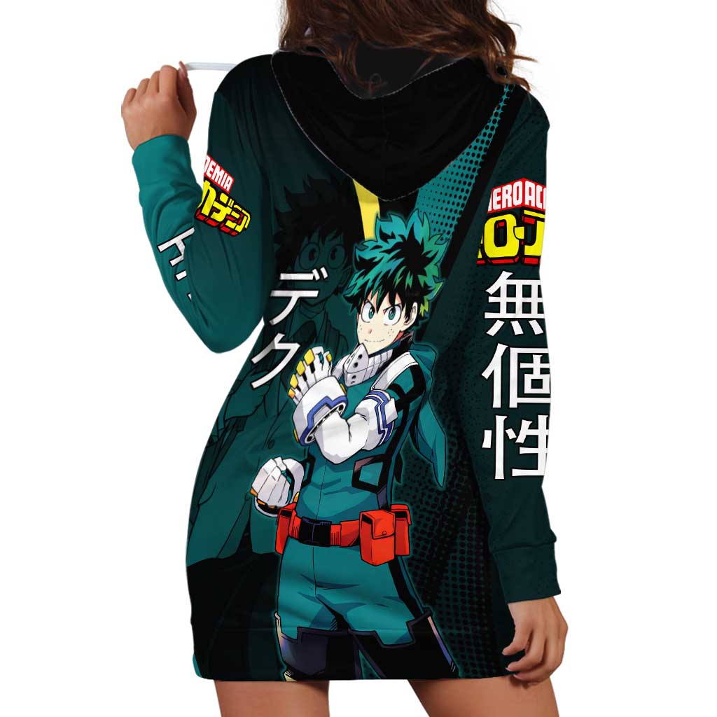 Izuku Midoriya Transformation Hoodie Dress Japanese Comic Book Style