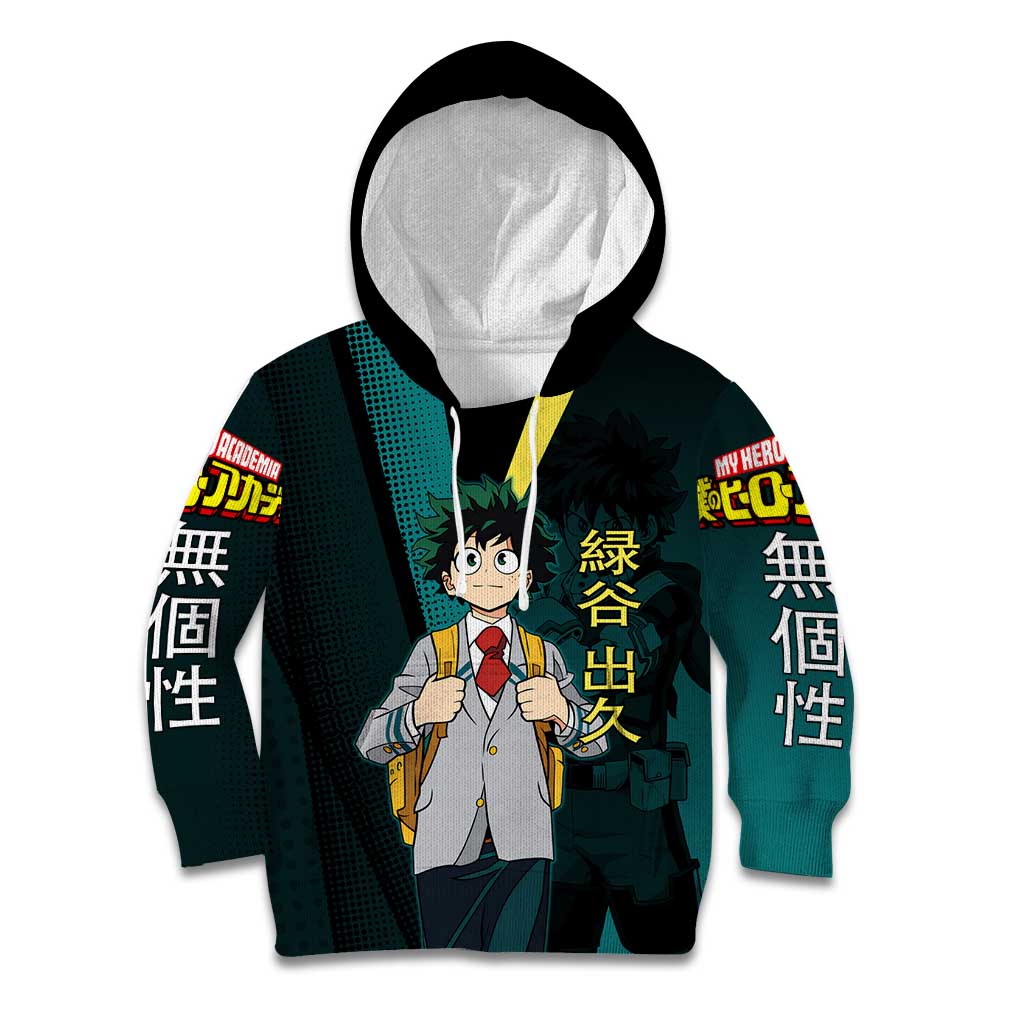 Izuku Midoriya Transformation Kid Hoodie Japanese Comic Book Style