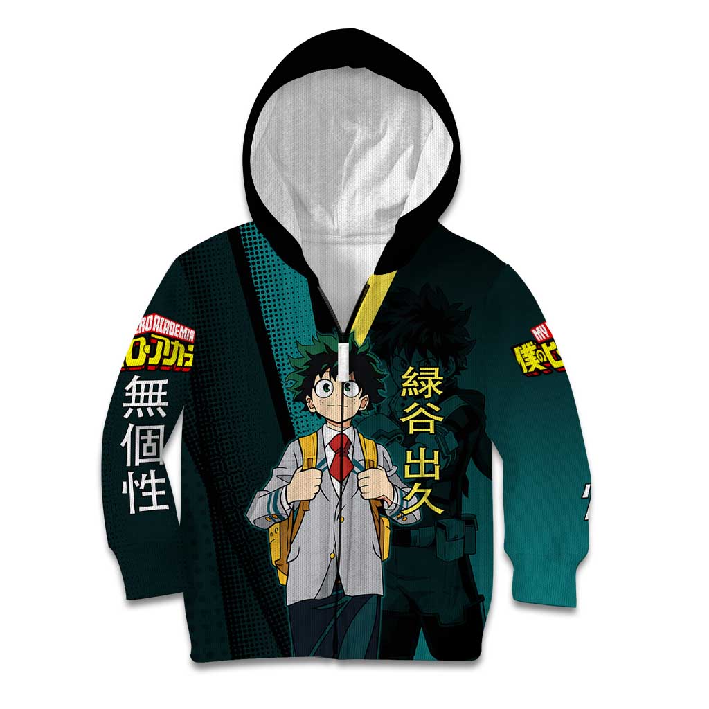 Izuku Midoriya Transformation Kid Hoodie Japanese Comic Book Style