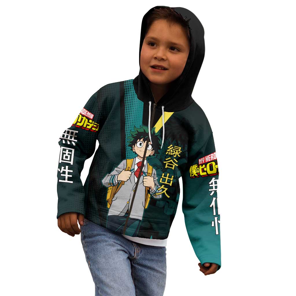 Izuku Midoriya Transformation Kid Hoodie Japanese Comic Book Style