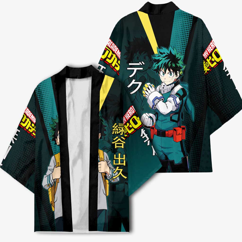 Izuku Midoriya Transformation Kimono Japanese Comic Book Style