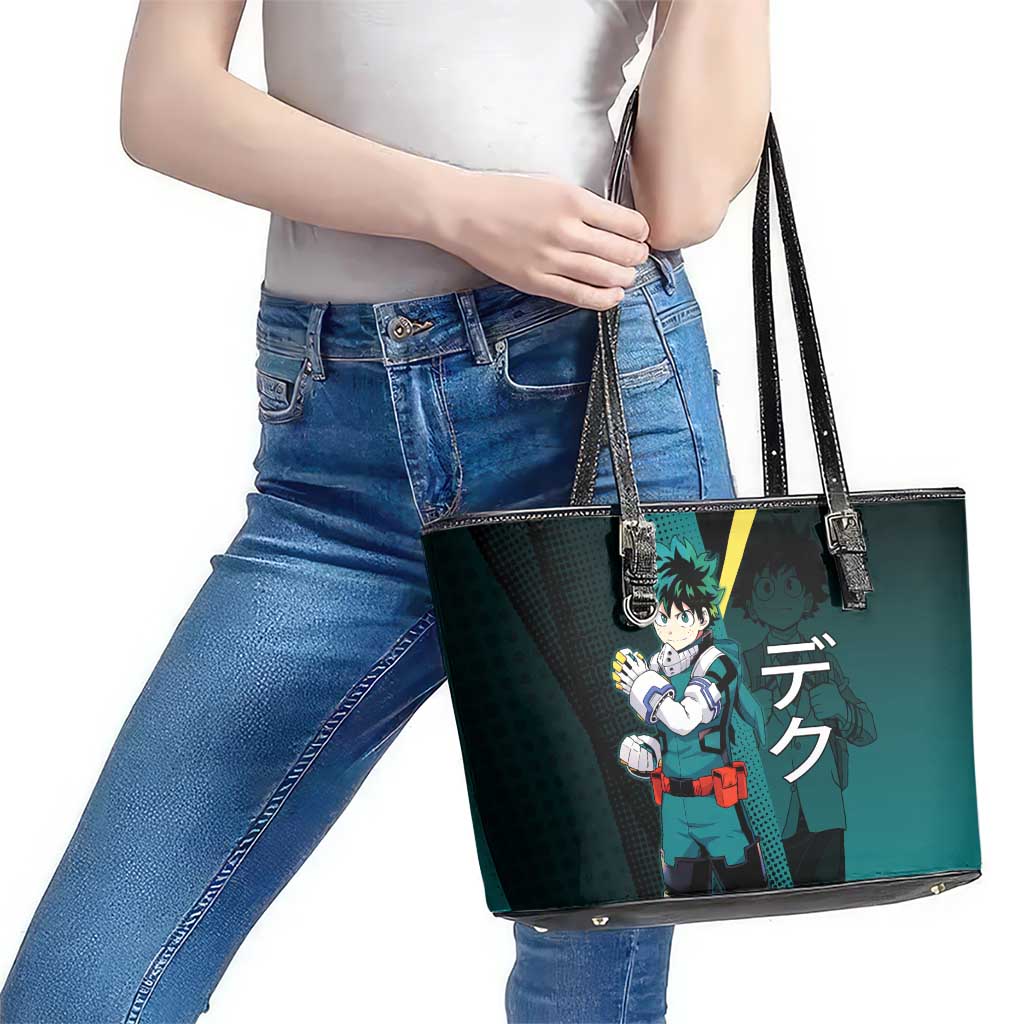 Izuku Midoriya Transformation Leather Tote Bag Japanese Comic Book Style