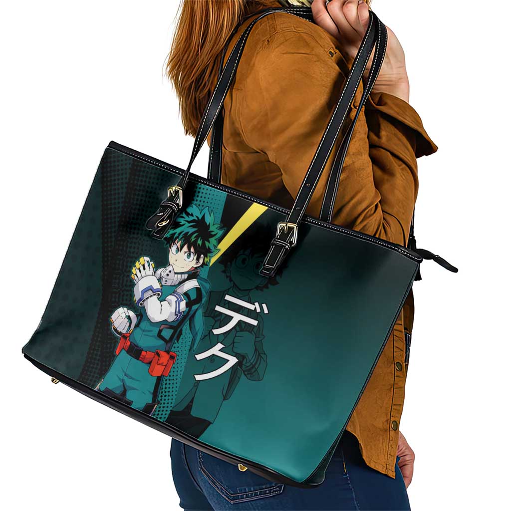 Izuku Midoriya Transformation Leather Tote Bag Japanese Comic Book Style