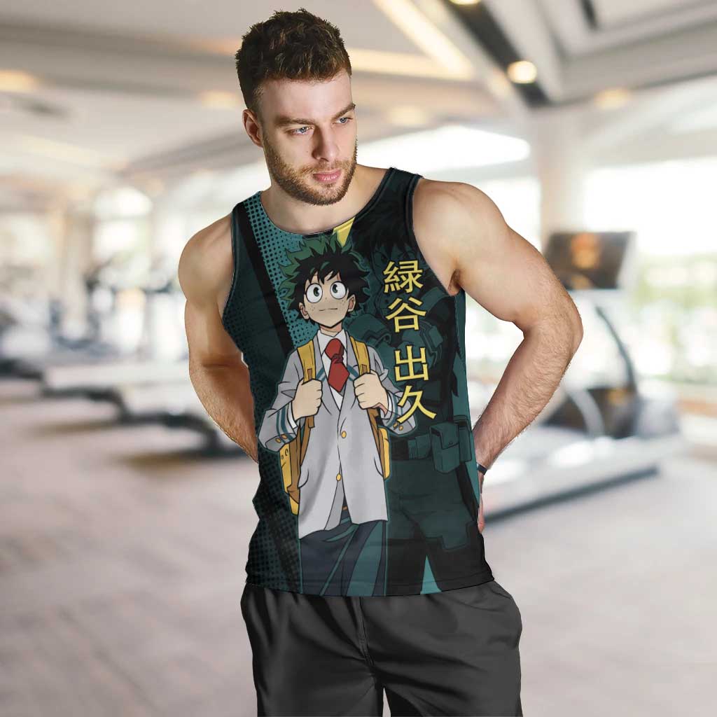 Izuku Midoriya Transformation Men Tank Top Japanese Comic Book Style