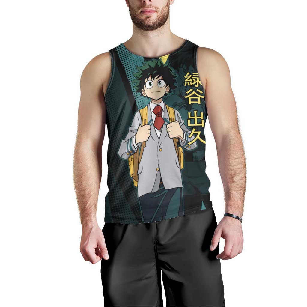 Izuku Midoriya Transformation Men Tank Top Japanese Comic Book Style