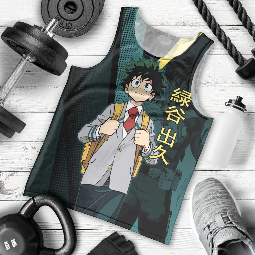 Izuku Midoriya Transformation Men Tank Top Japanese Comic Book Style