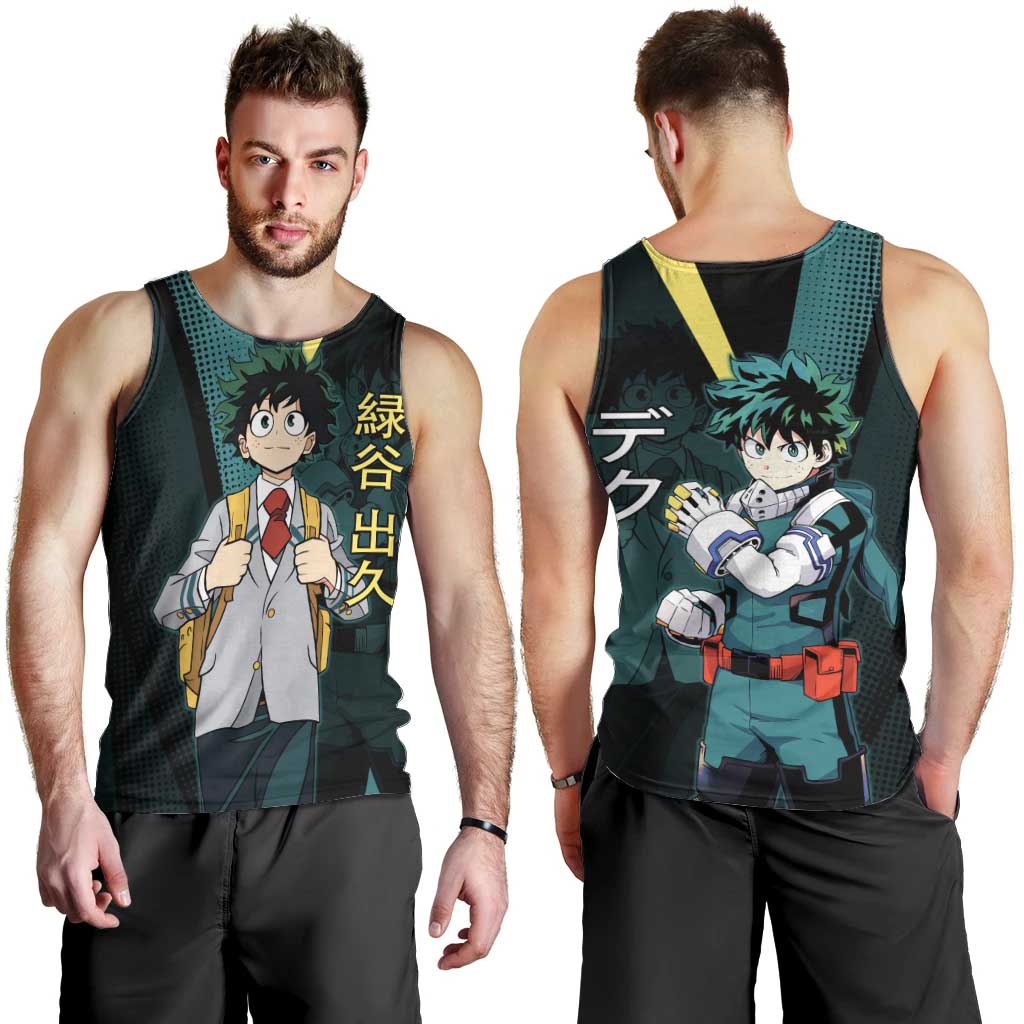 Izuku Midoriya Transformation Men Tank Top Japanese Comic Book Style