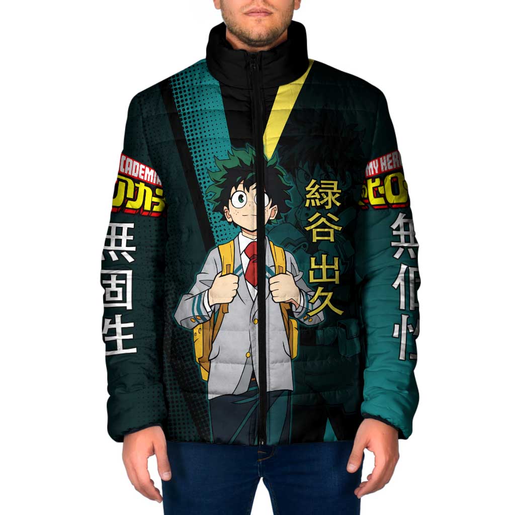 Izuku Midoriya Transformation Padded Jacket Japanese Comic Book Style