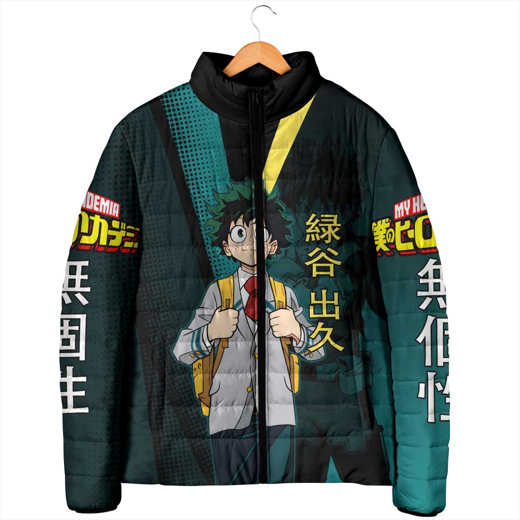 Izuku Midoriya Transformation Padded Jacket Japanese Comic Book Style