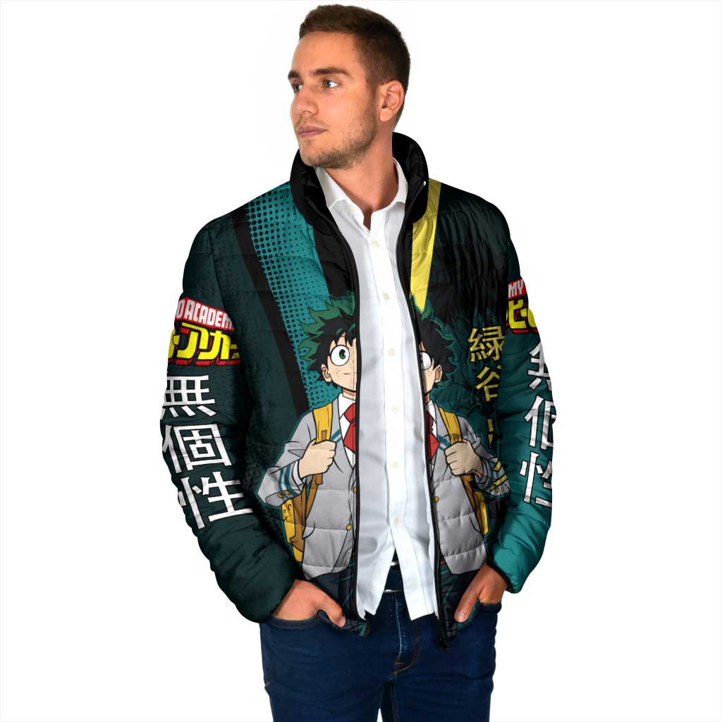 Izuku Midoriya Transformation Padded Jacket Japanese Comic Book Style