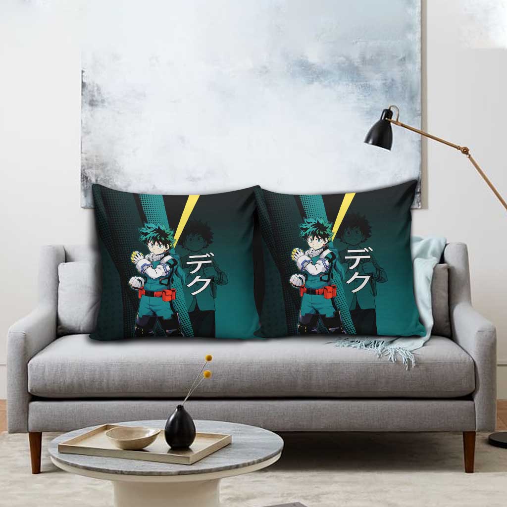 Izuku Midoriya Transformation Pillow Cover Japanese Comic Book Style