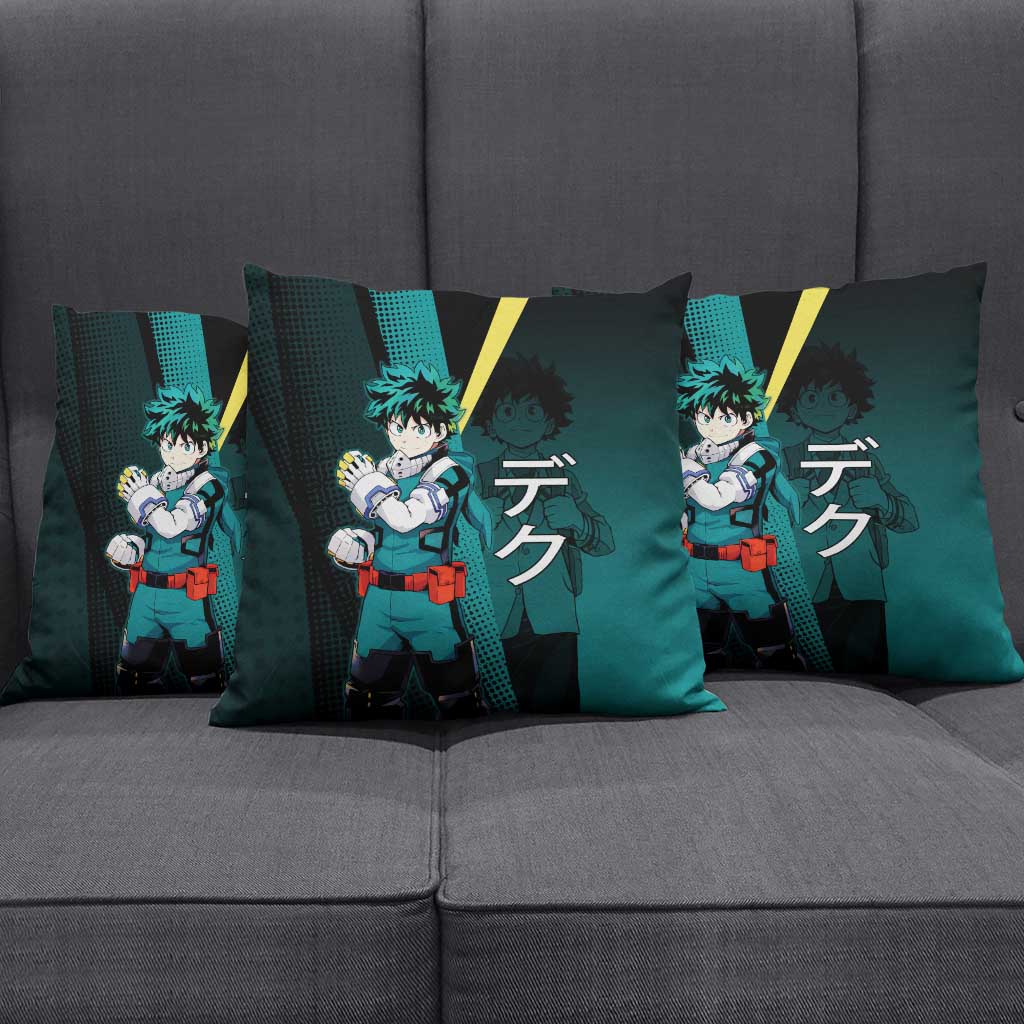Izuku Midoriya Transformation Pillow Cover Japanese Comic Book Style