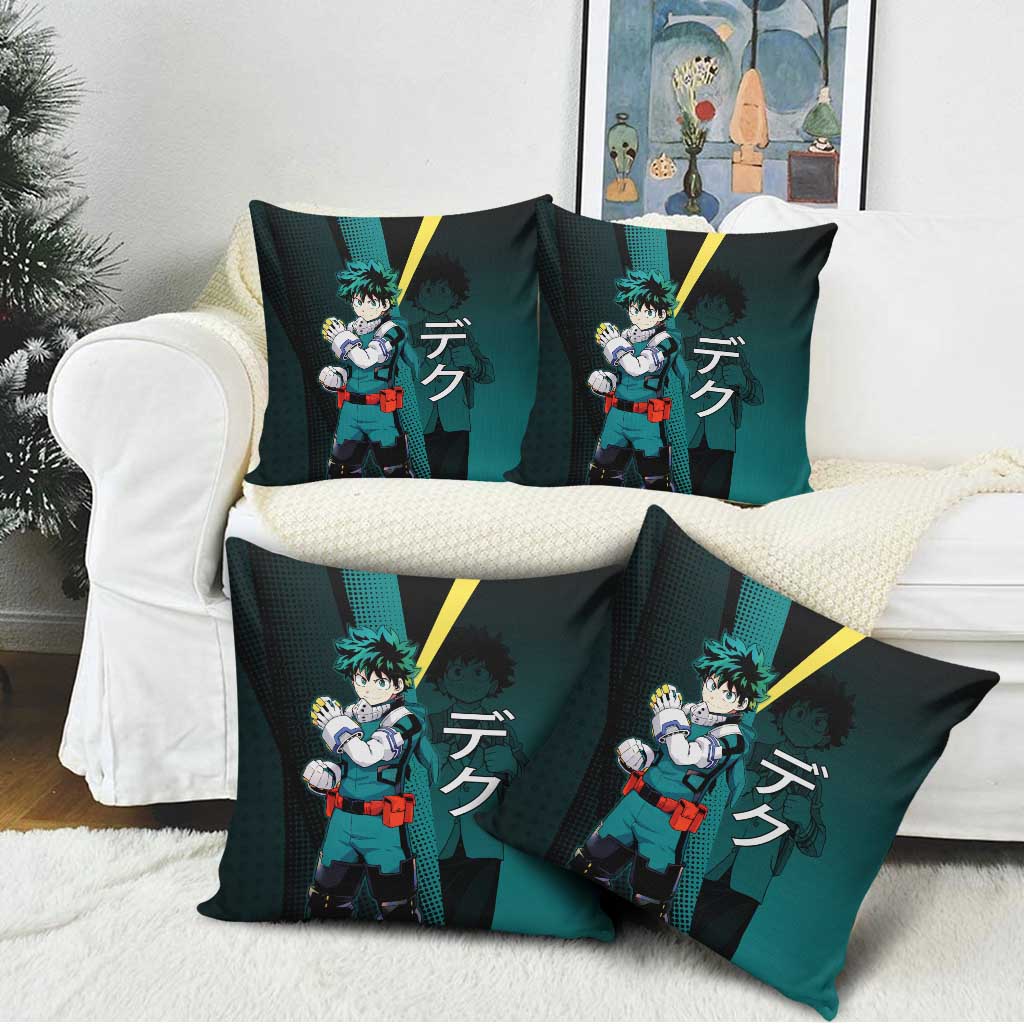 Izuku Midoriya Transformation Pillow Cover Japanese Comic Book Style