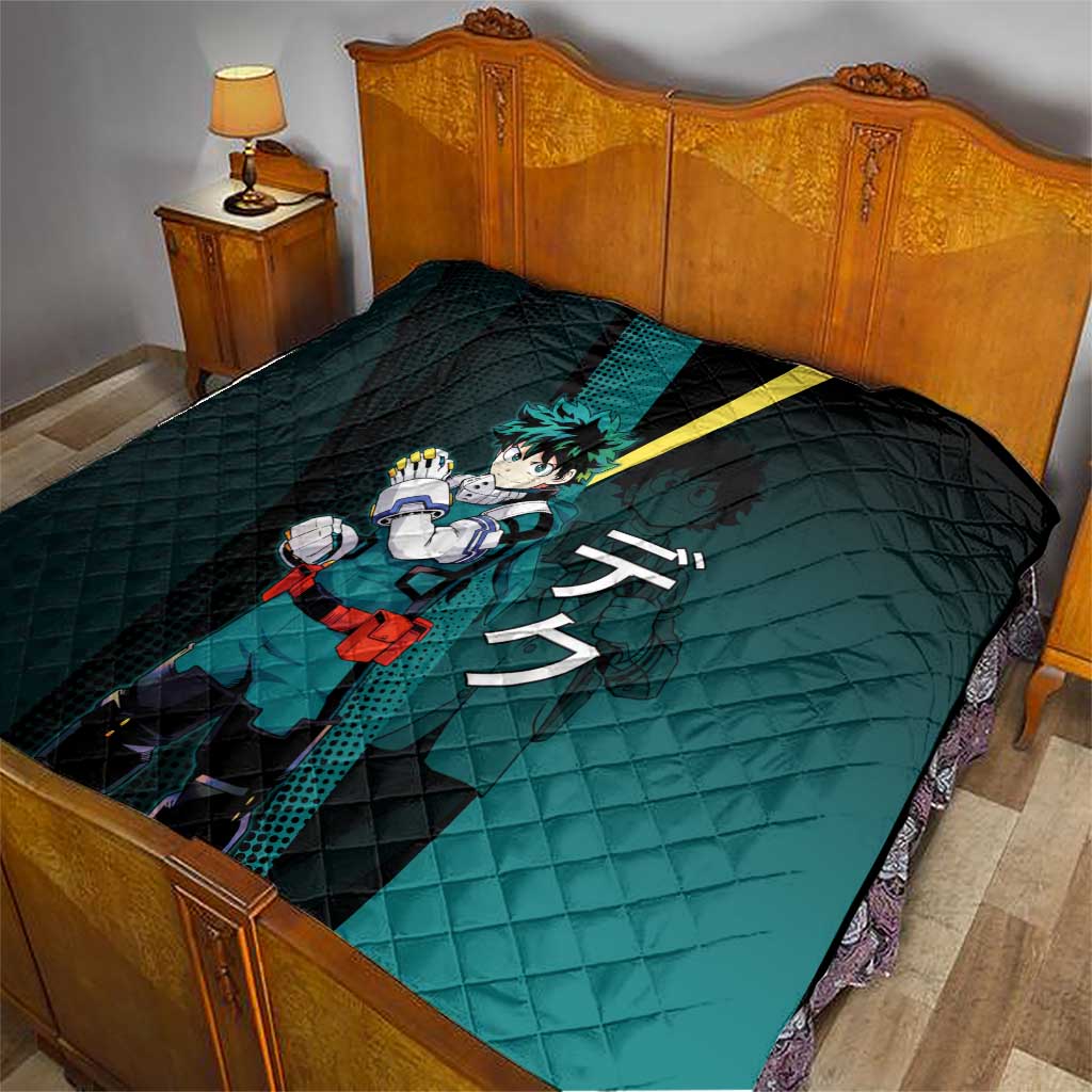Izuku Midoriya Transformation Quilt Japanese Comic Book Style
