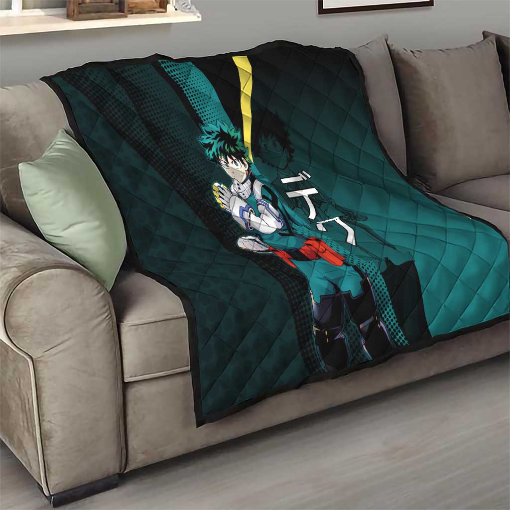Izuku Midoriya Transformation Quilt Japanese Comic Book Style