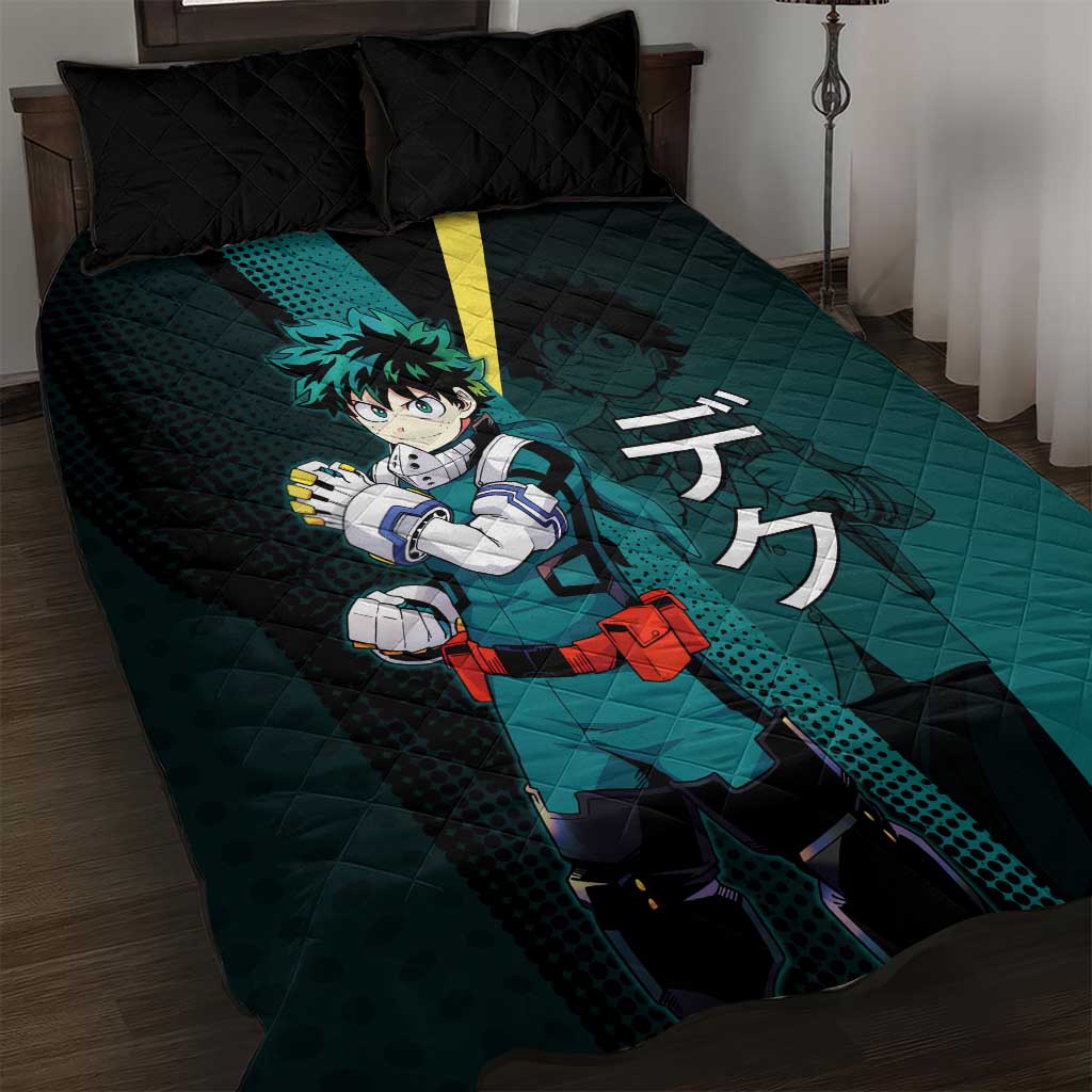 Izuku Midoriya Transformation Quilt Bed Set Japanese Comic Book Style