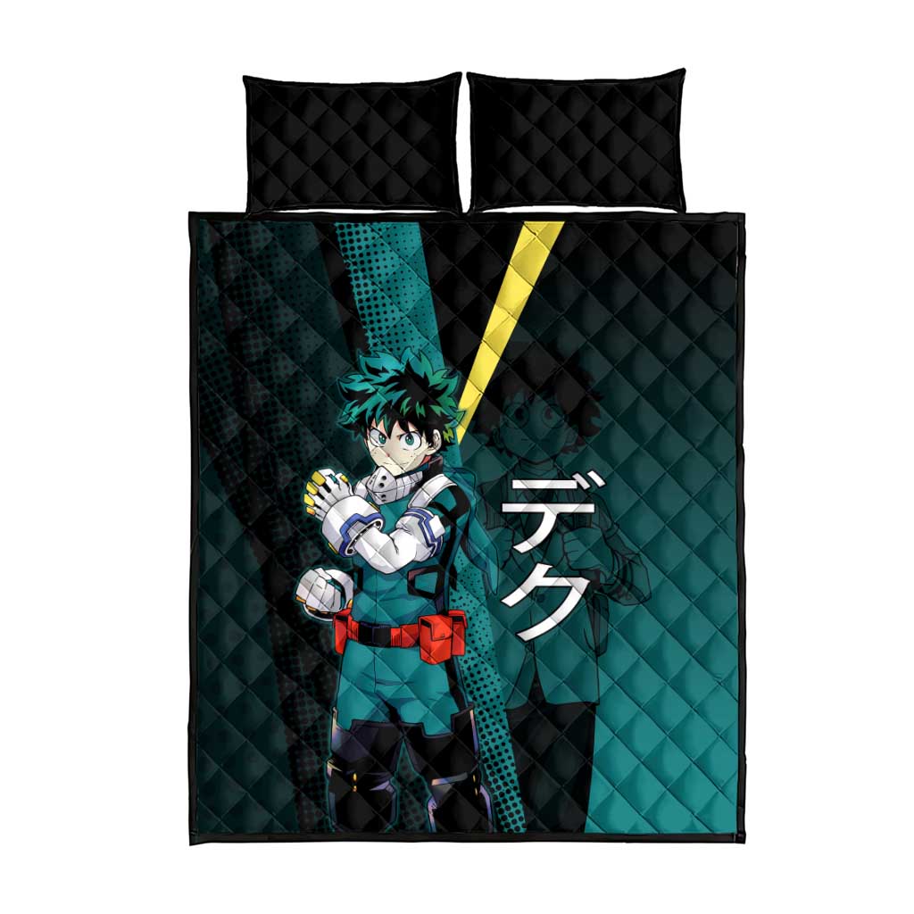 Izuku Midoriya Transformation Quilt Bed Set Japanese Comic Book Style