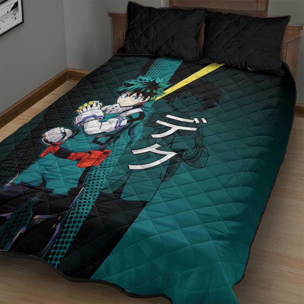 Izuku Midoriya Transformation Quilt Bed Set Japanese Comic Book Style