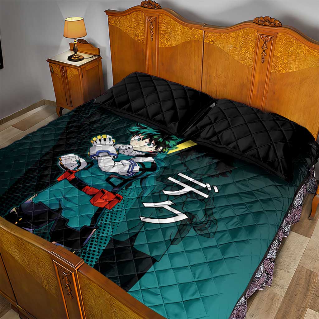 Izuku Midoriya Transformation Quilt Bed Set Japanese Comic Book Style