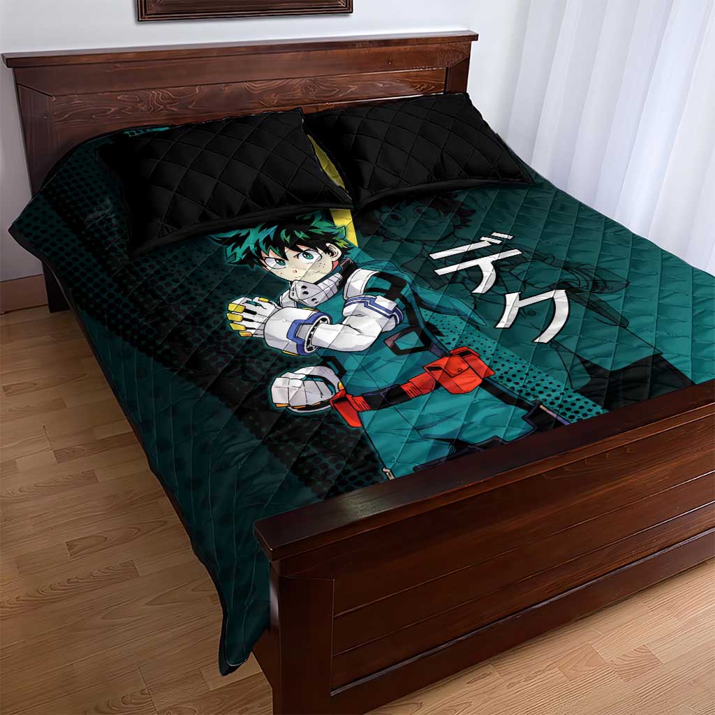 Izuku Midoriya Transformation Quilt Bed Set Japanese Comic Book Style