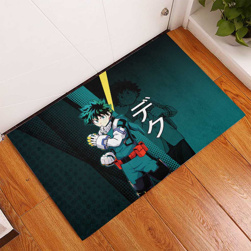 Izuku Midoriya Transformation Rubber Doormat Japanese Comic Book Style