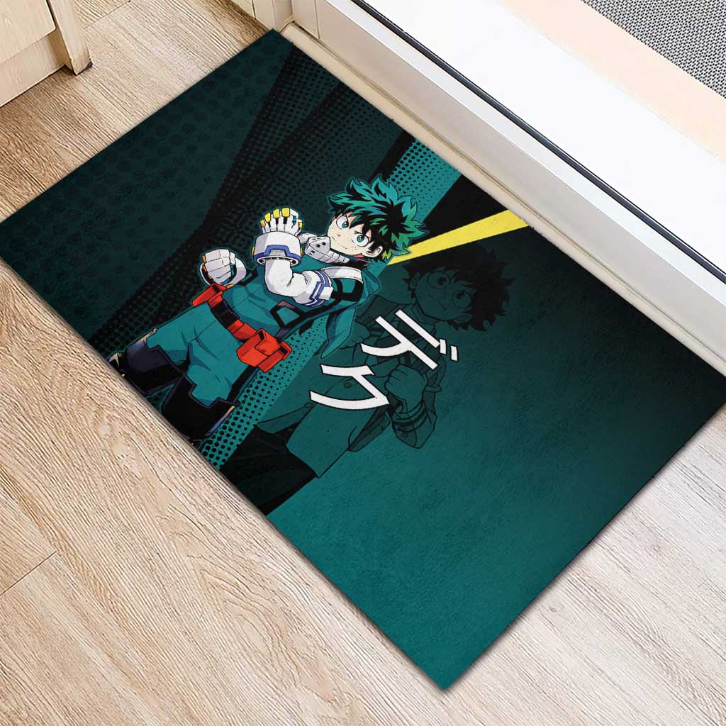 Izuku Midoriya Transformation Rubber Doormat Japanese Comic Book Style
