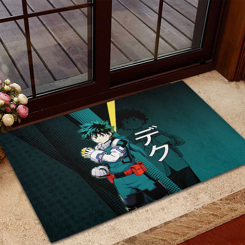 Izuku Midoriya Transformation Rubber Doormat Japanese Comic Book Style