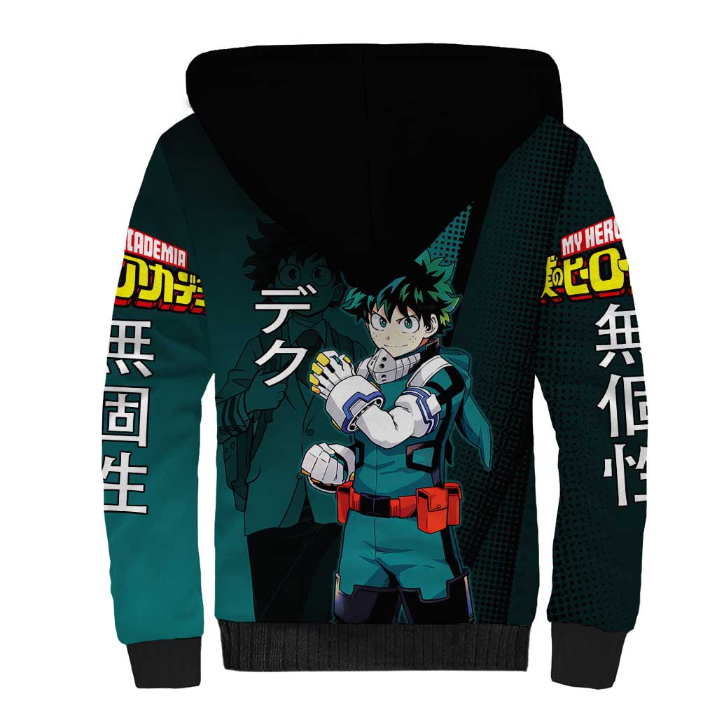 Izuku Midoriya Transformation Sherpa Hoodie Japanese Comic Book Style