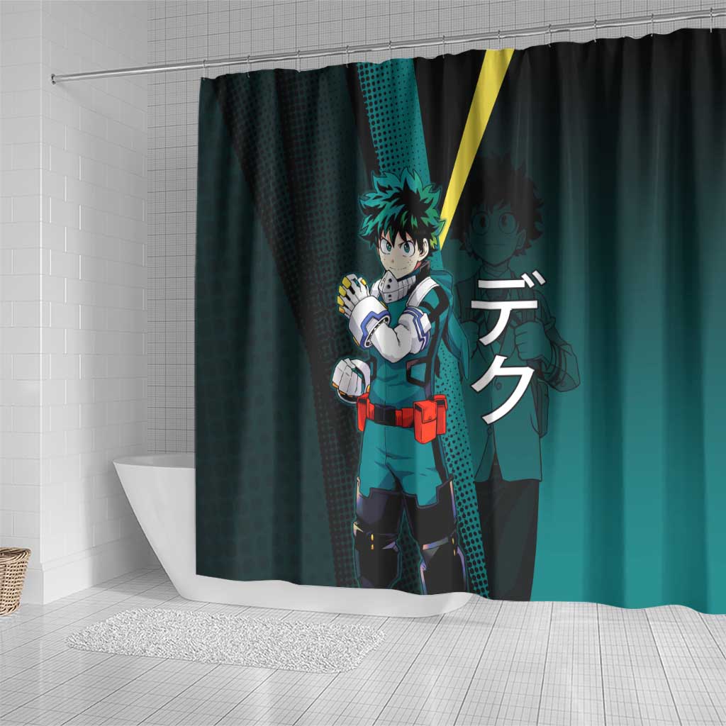 Izuku Midoriya Transformation Shower Curtain Japanese Comic Book Style