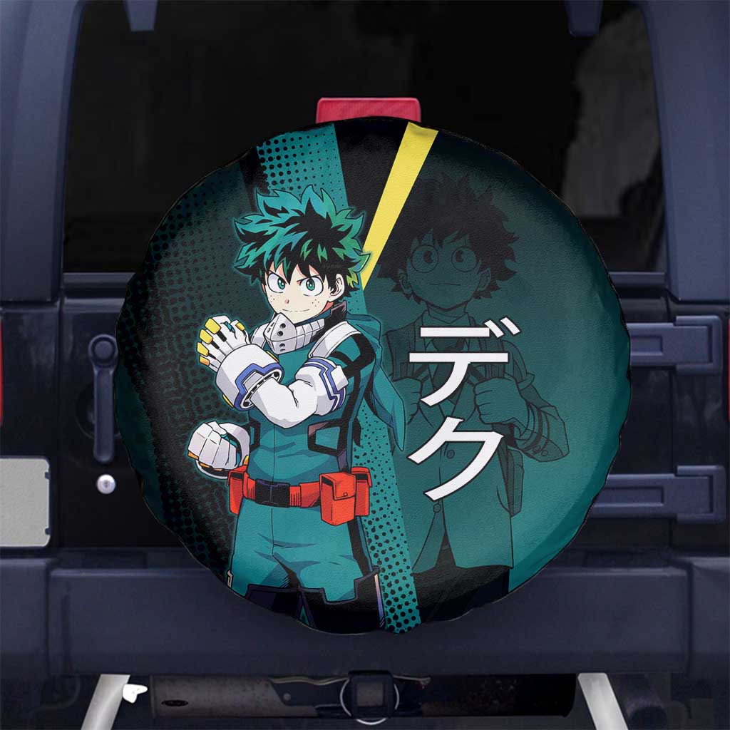 Izuku Midoriya Transformation Spare Tire Cover Japanese Comic Book Style
