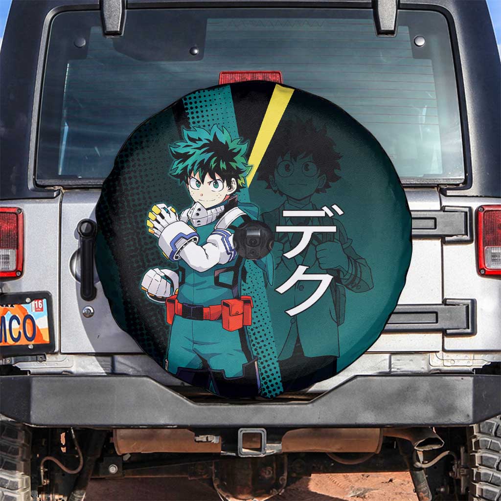 Izuku Midoriya Transformation Spare Tire Cover Japanese Comic Book Style
