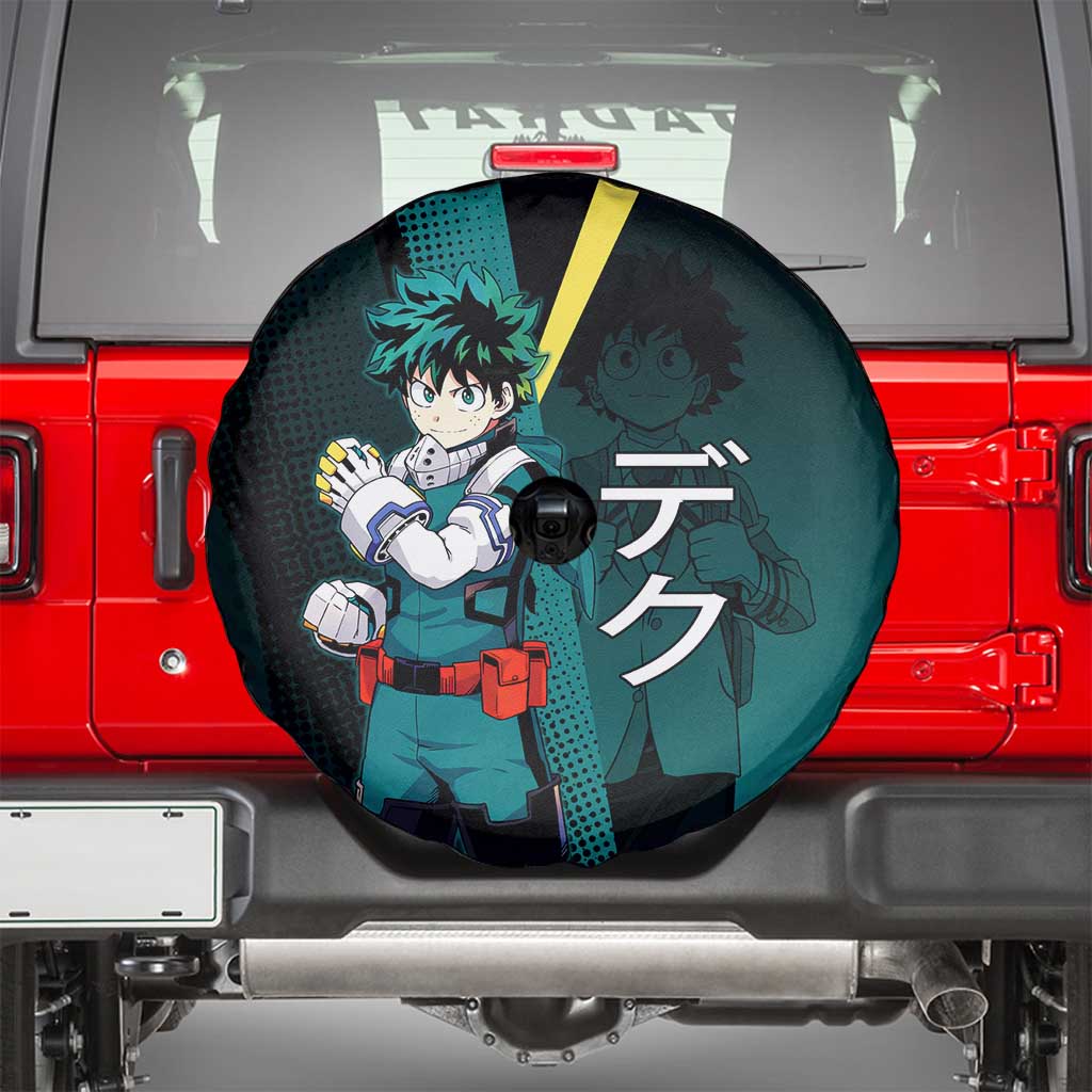Izuku Midoriya Transformation Spare Tire Cover Japanese Comic Book Style