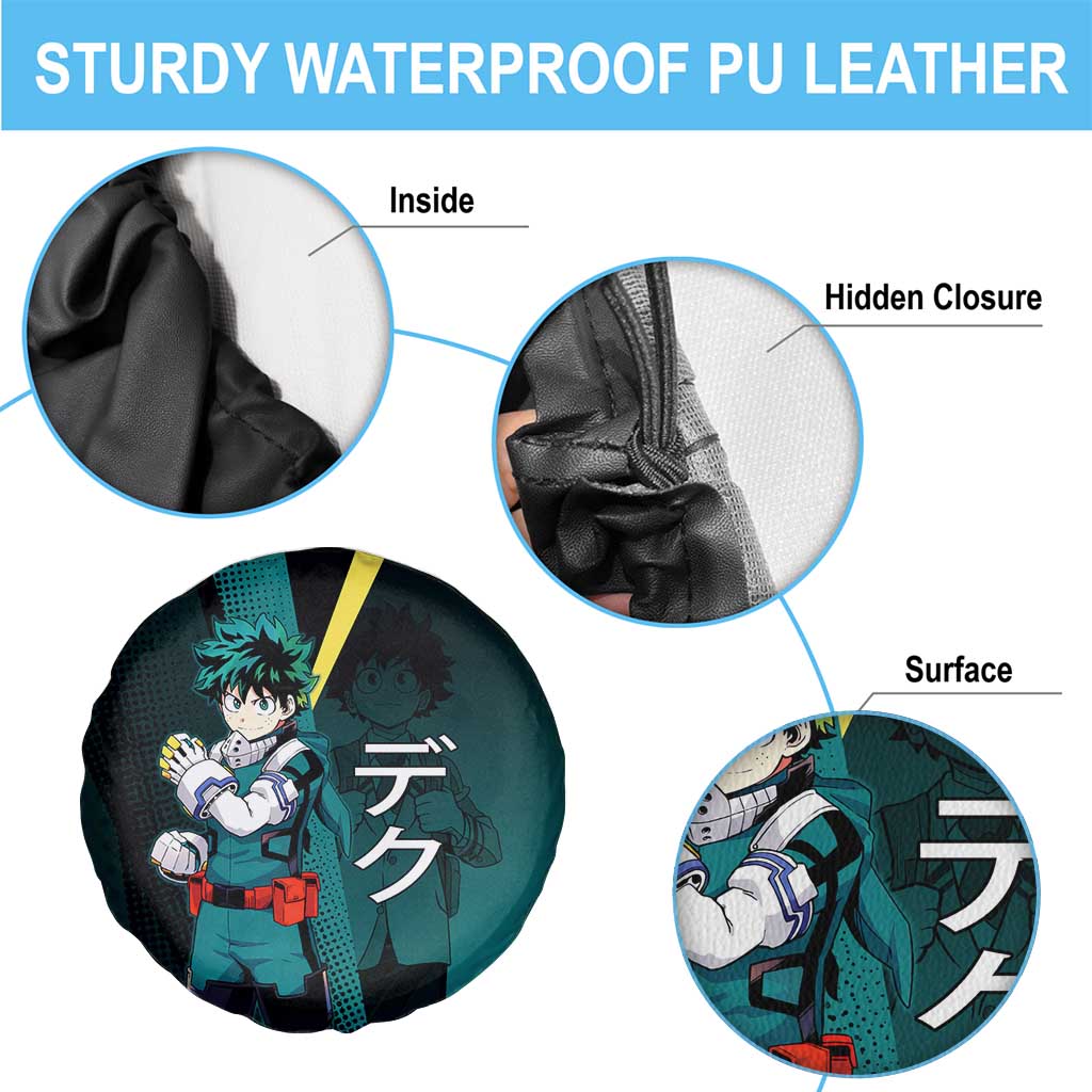 Izuku Midoriya Transformation Spare Tire Cover Japanese Comic Book Style