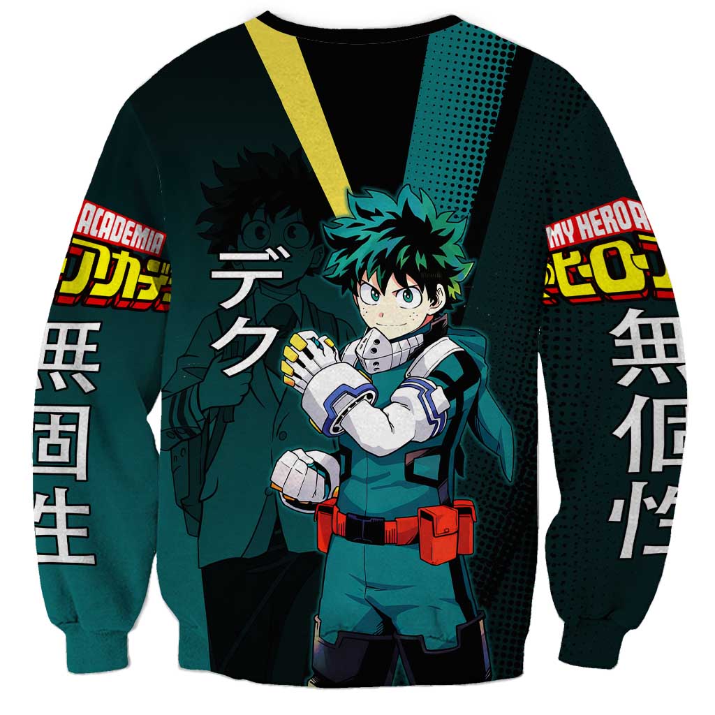 Izuku Midoriya Transformation Sweatshirt Japanese Comic Book Style