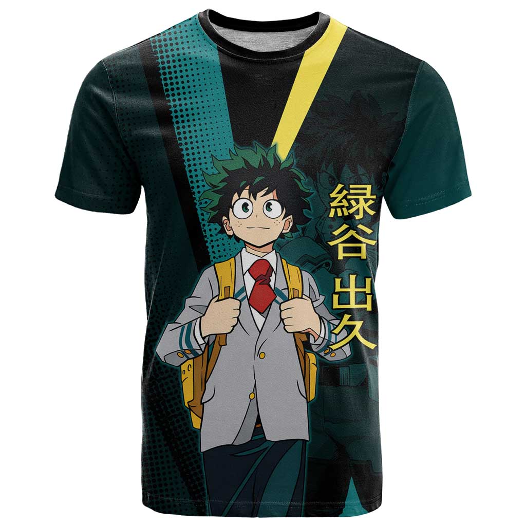 Izuku Midoriya Transformation T Shirt Japanese Comic Book Style