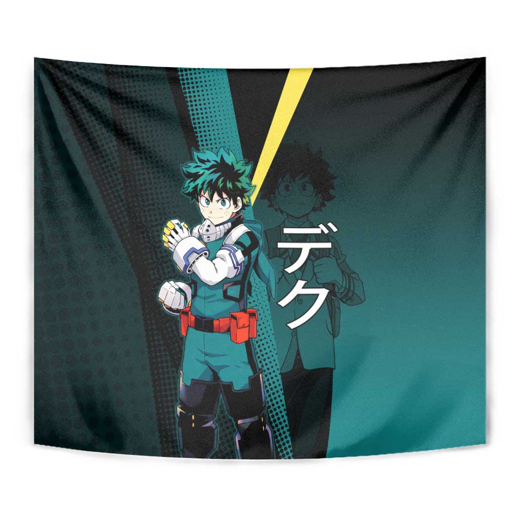 Izuku Midoriya Transformation Tapestry Japanese Comic Book Style