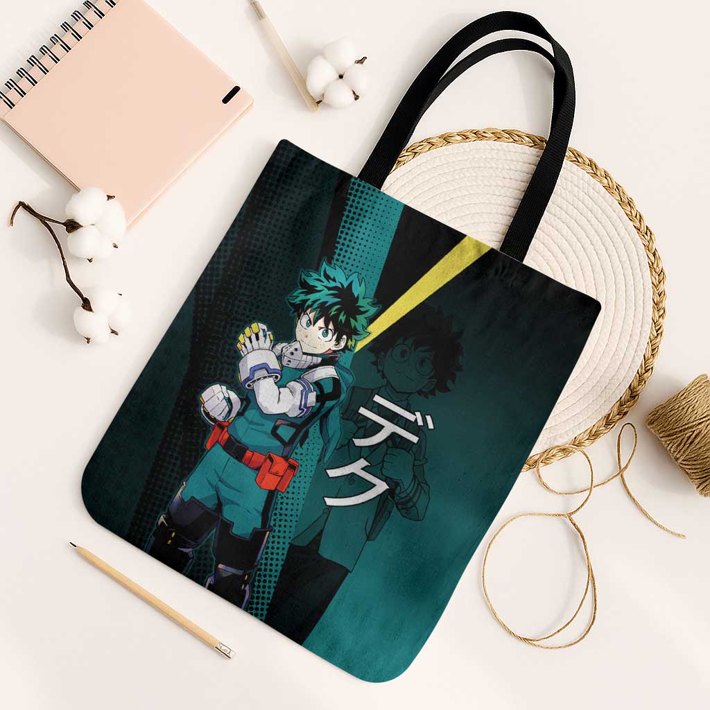 Izuku Midoriya Transformation Tote Bag Japanese Comic Book Style