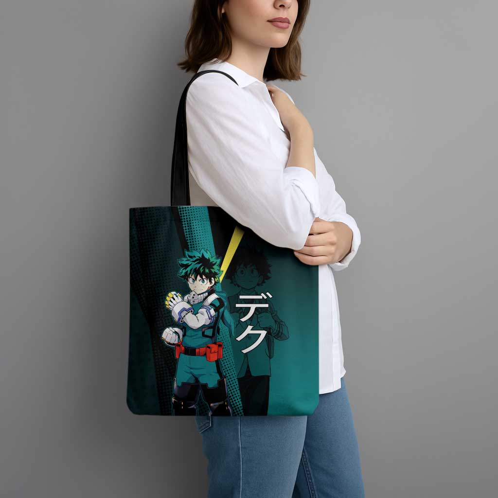 Izuku Midoriya Transformation Tote Bag Japanese Comic Book Style