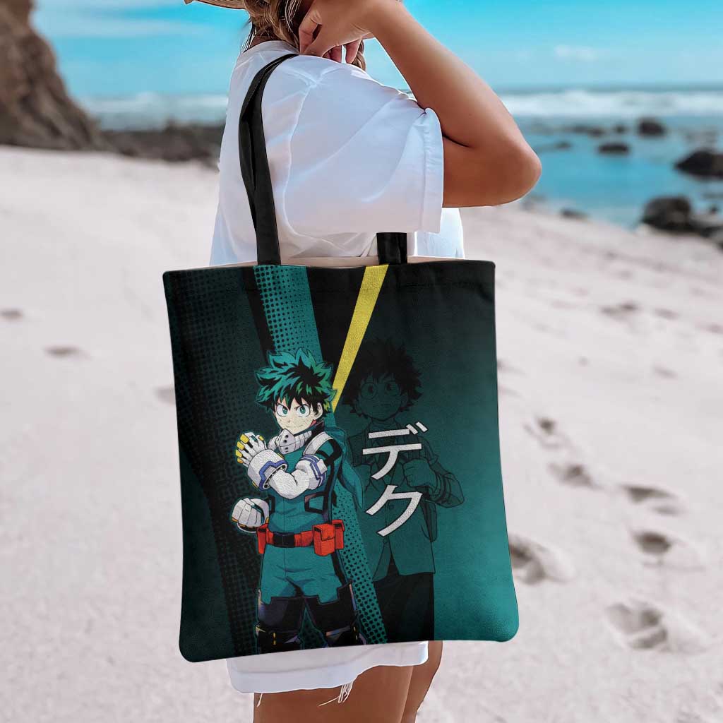 Izuku Midoriya Transformation Tote Bag Japanese Comic Book Style