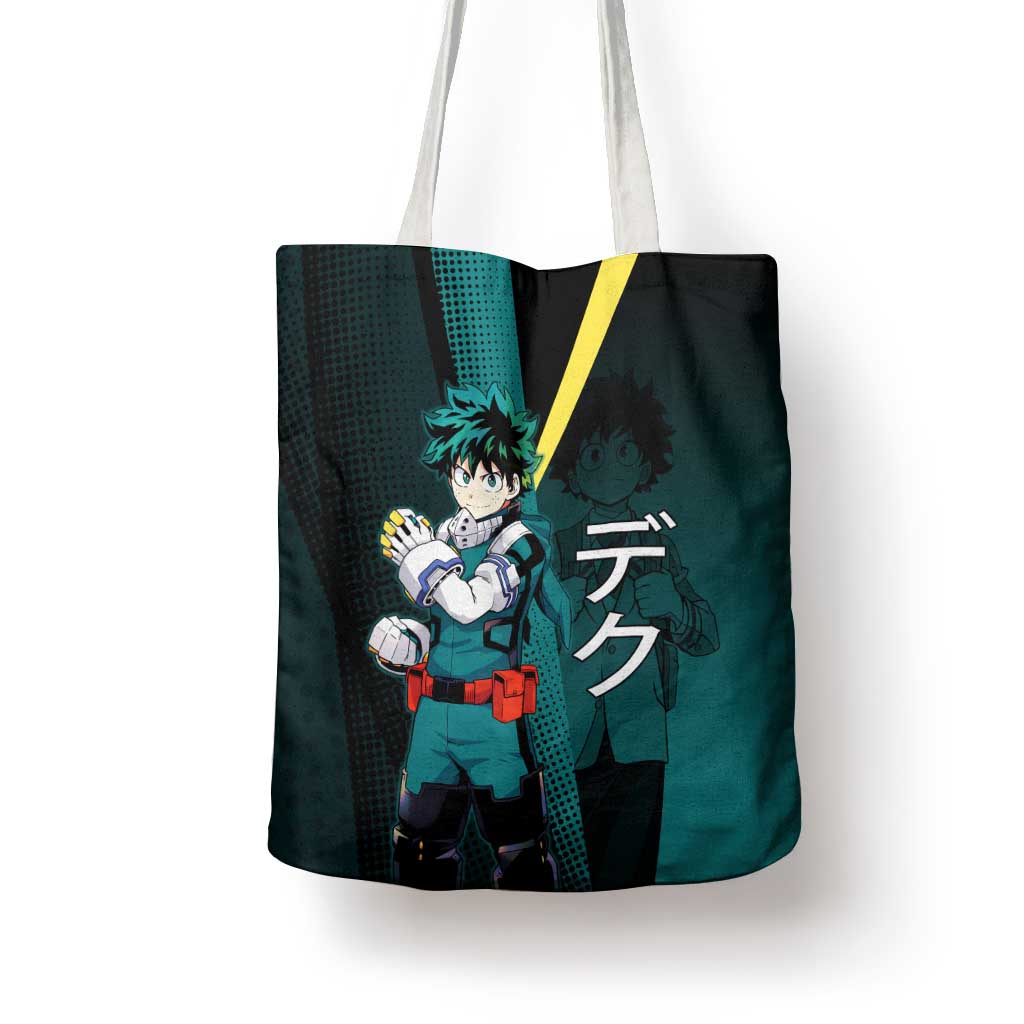 Izuku Midoriya Transformation Tote Bag Japanese Comic Book Style