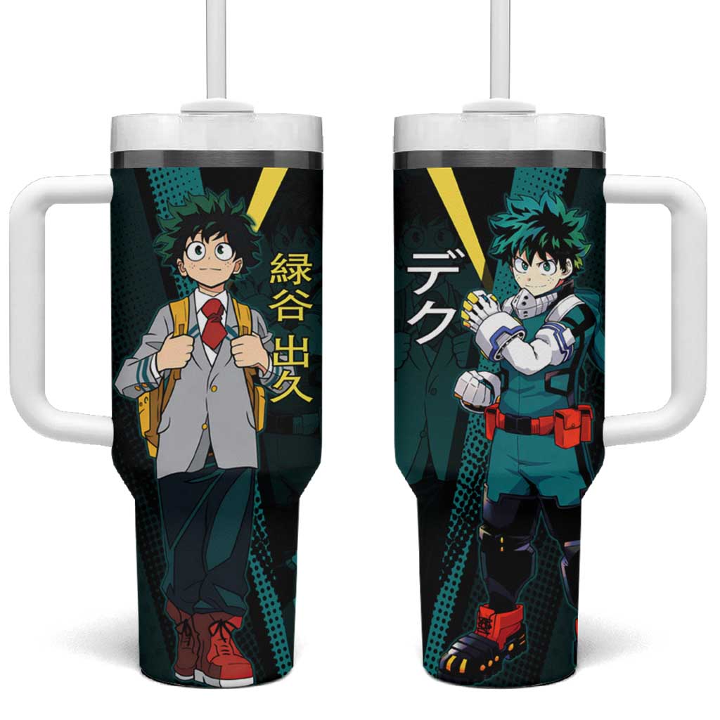 Izuku Midoriya Transformation Tumbler With Handle Japanese Comic Book Style