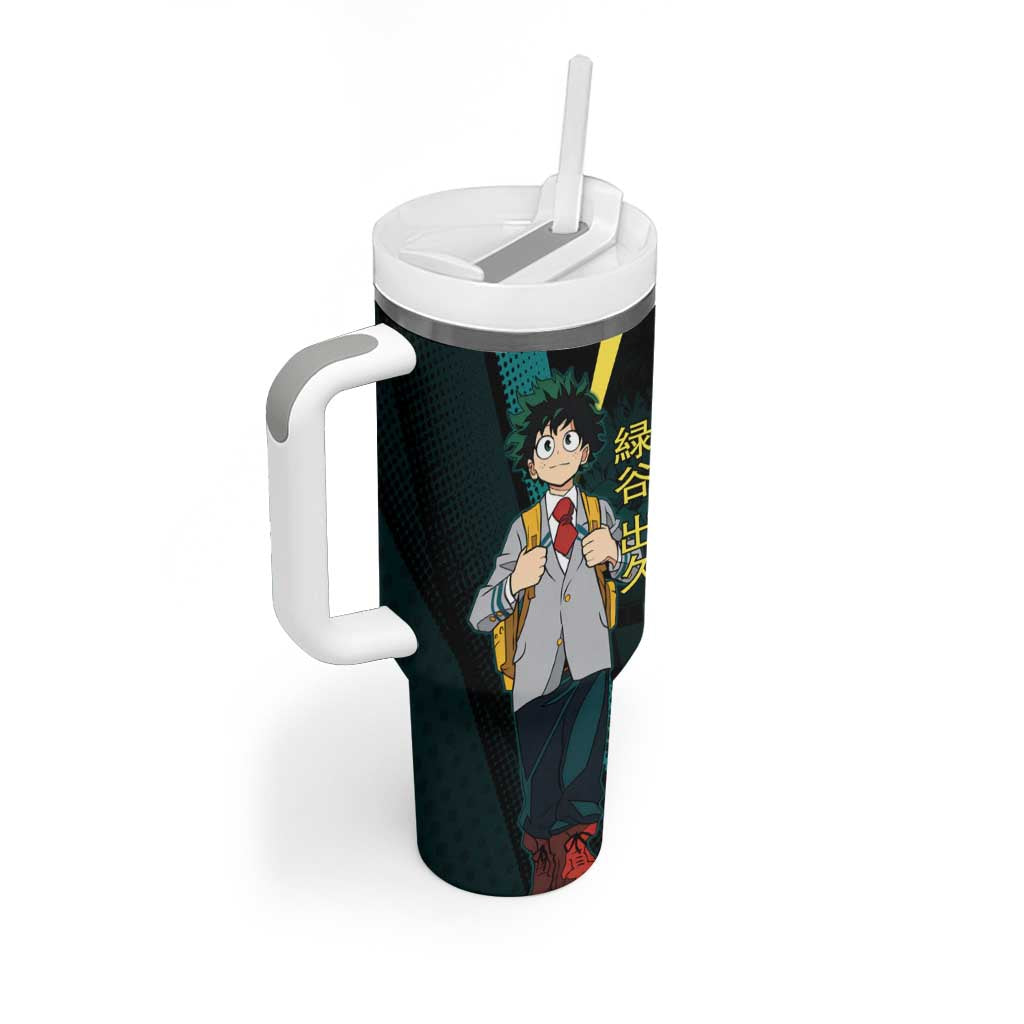 Izuku Midoriya Transformation Tumbler With Handle Japanese Comic Book Style
