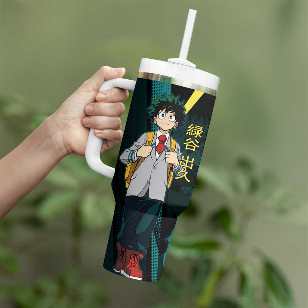 Izuku Midoriya Transformation Tumbler With Handle Japanese Comic Book Style