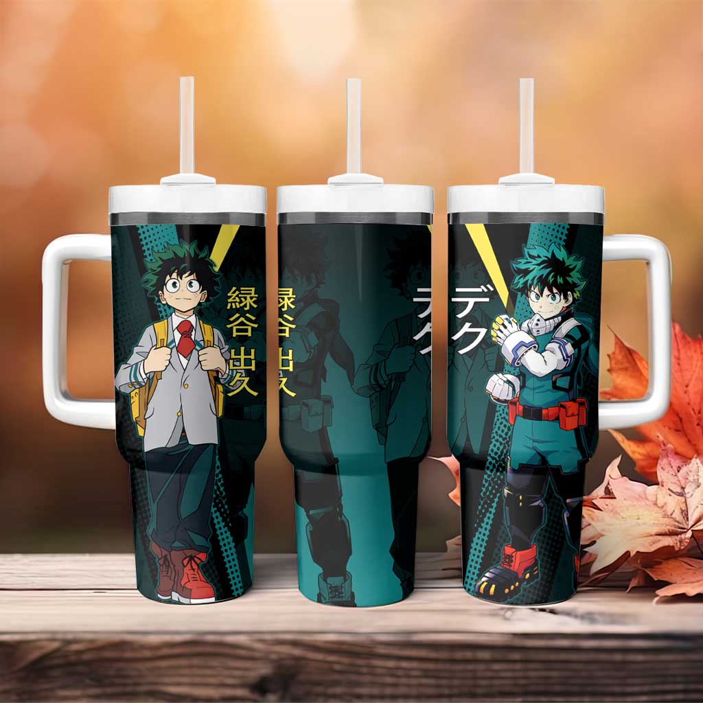 Izuku Midoriya Transformation Tumbler With Handle Japanese Comic Book Style