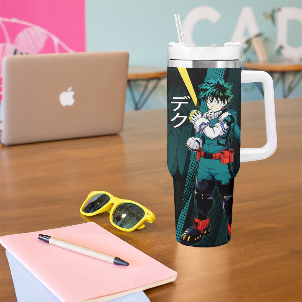 Izuku Midoriya Transformation Tumbler With Handle Japanese Comic Book Style