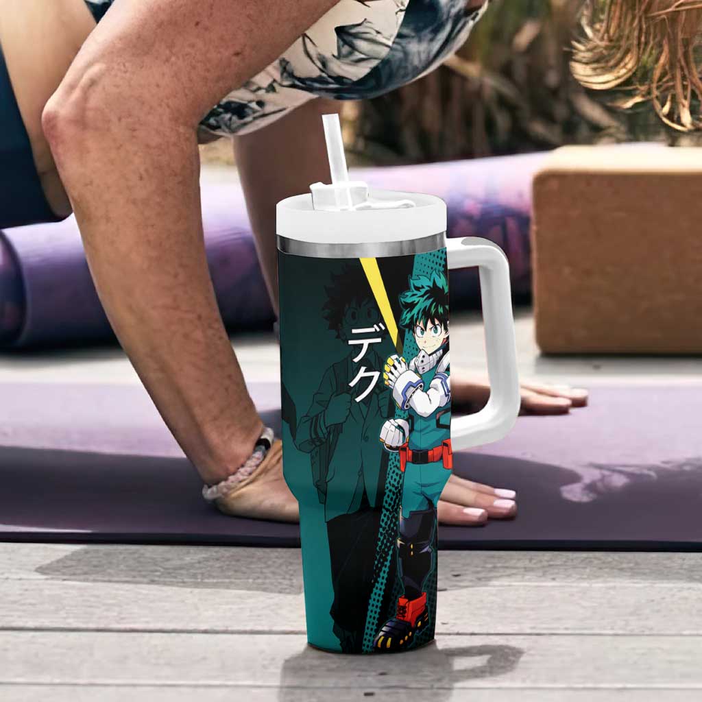 Izuku Midoriya Transformation Tumbler With Handle Japanese Comic Book Style